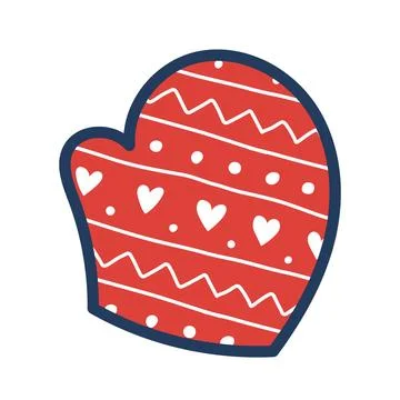 Warm knitted mitten isolated Stock Illustration
