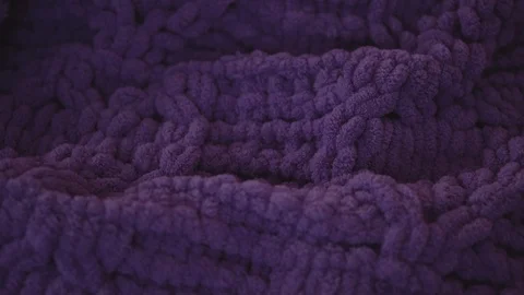 Warm knitted plaid closeup Stock Footage 126660742