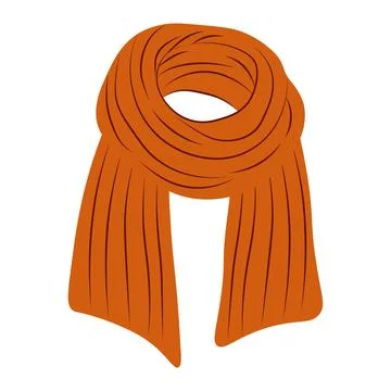Warm knitted scarf. Ideal for cold weather, fall fashion, hygge, and season.. Stock Illustration
