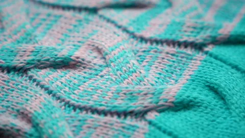 Warm knitted sweater with a pattern Stock Footage 98839559