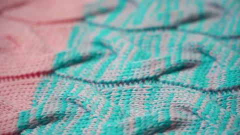 Warm knitted sweater with a pattern Stock Footage 98851499