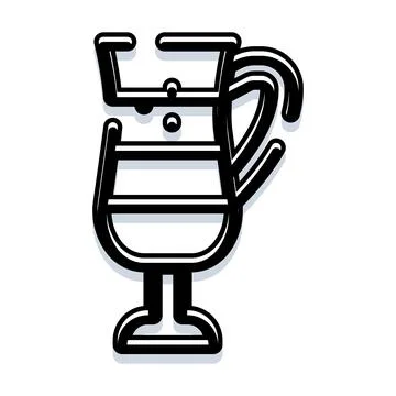Warm layered coffee drink in a stemmed glass Stock Illustration