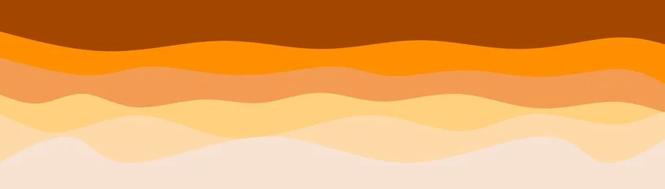 Warm layered wavy pattern, abstract earth strata illustration, orange and b.. Illustrazione stock