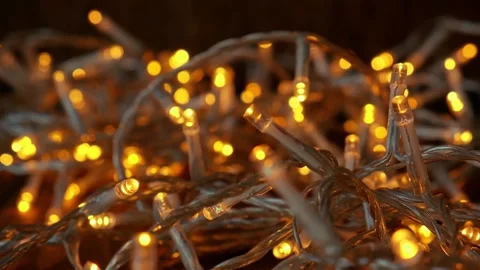 Warm led garland Video stock 156631743