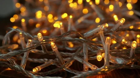 Warm led garland Stock Footage 156631760