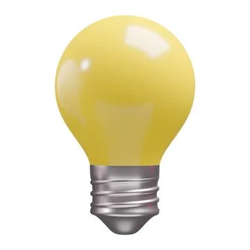 Warm light bulb clipping path, 3D rendering Stock Illustration