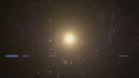 The warm light on the dark background. anamorphic lens flare. Stock Footage 104906513