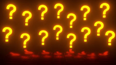 Warm Light Of Glowing Question Mark Loop Stock Footage 307213607