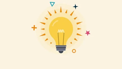 Warm lightbulb idea switching on - seamless loop motion background Stock Footage 347530361