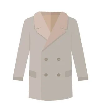 Warm Mans Coat Flat Style Vector Illustration 库存插图