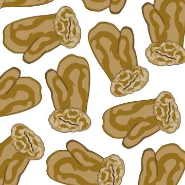 Warm mittens pattern Stock Illustration