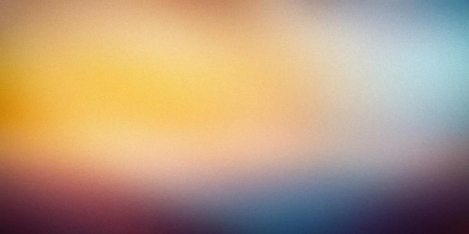 Warm, multicolor gradient background featuring yellow, orange, blue, and pu.. Ilustración de archivo