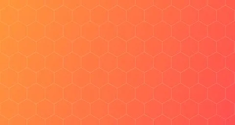 Warm neon hexagon geometric pattern against dark backdrop Stock Illustration