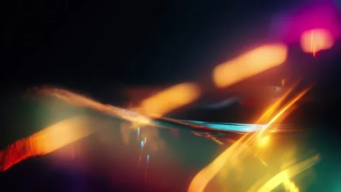 Warm Neon Light Streaks Abstract Background 库存影片 328294473