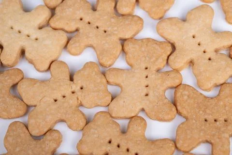 Warm neutral tones with continuous teddy bear cookie designs. Versatile sea.. Stock Photos