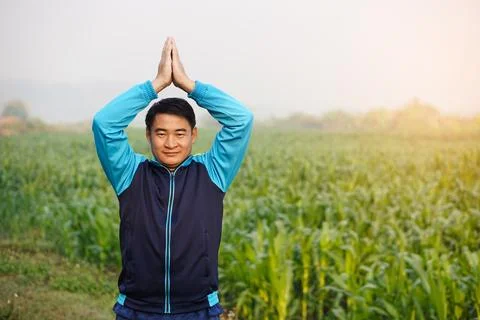 Warm up before or cool down after exercise. Stock Photos