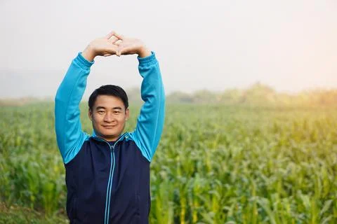 Warm up before or cool down after exercise. Stock Photos