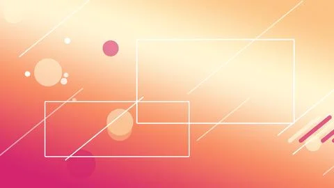 Warm orange and pink gradient background with layered geometric frames, flo.. Stock-Illustration