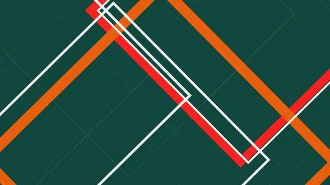 Warm orange and red paths intersect over a forest green surface, while fine.. Illustrazione stock