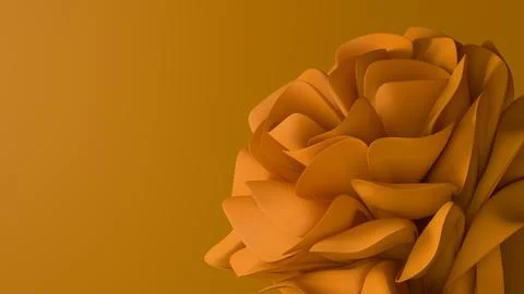 Warm orange background showcasing a detailed 3d rendered rose flower. イラスト素材