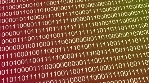 Warm Orange Binary Data Flowing Digital Background Stock Footage 319980402