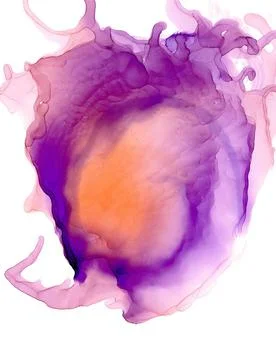 Warm orange bubble with pink tail and fluffy purple halo Stock Illustration
