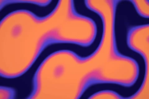 Warm orange forms and deep indigo channels create a playful fluid pattern w.. Stock Illustration
