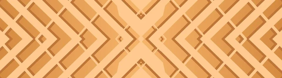 Warm orange geometric vector background with symmetrical angular ornamental Stock Illustration