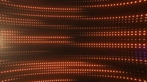 Warm orange LED dot tunnel with glowing rows and soft lens flare, creating .. Illustrazione stock