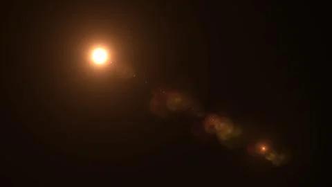Warm Orange Optical Sun Flare with Diagonal Bokeh Orbs Stock Illustration