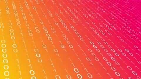 Warm Orange Pink Binary Code Data Stream Background Stock Footage 320379681