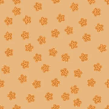 Warm orange seamless pattern with stars, cute pastel vector background for .. Stock-Illustration