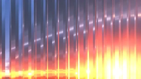 Warm orange sky animation with transparent lustrous glass blocks Stock Footage 145761176