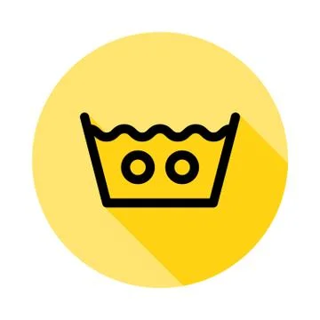 Warm outline icon in long shadow style Stock Illustration