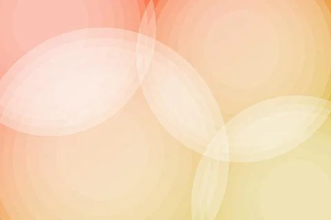 Warm Pastel Geometric Circles Background | Soft Orange &amp; Yellow Vector Stock Illustration