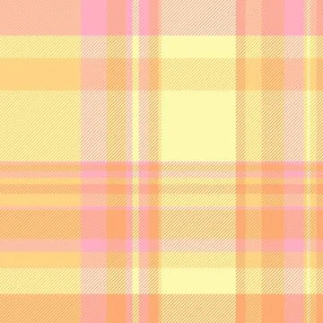 Warm pastel plaid pattern. Soft, seamless fabric design in shades of yellow,  Stock Illustration
