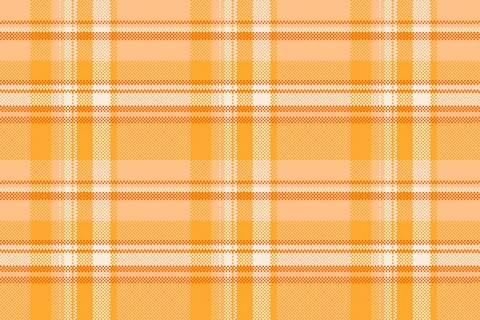 Warm pixelated plaid pattern. Abstract orange checkered texture, perfect for  Stock Illustration