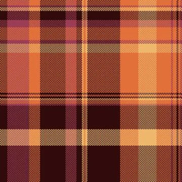 Warm pixelated plaid pattern. Ideal for backgrounds, textures, or festive des Stock Illustration