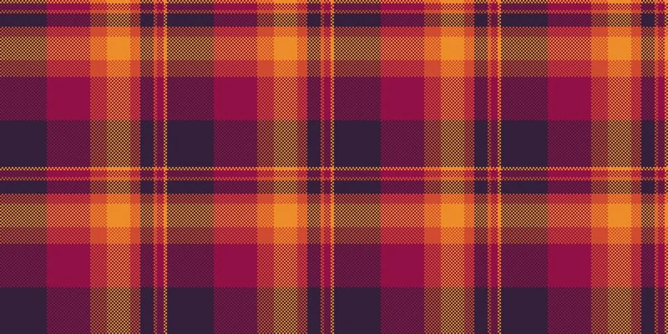 Warm pixelated plaid pattern. Perfect for backgrounds, textiles, or autumnal  Stock Illustration