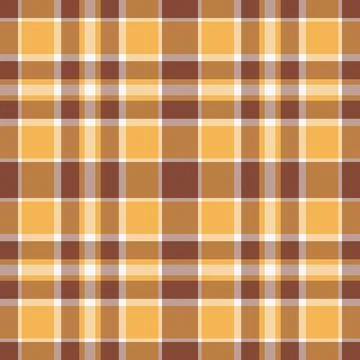 Warm plaid pattern with brown, gold, and white tones. Ideal for backgrounds,  Stock Illustration
