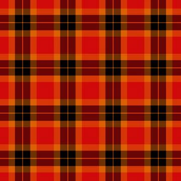 Warm plaid pattern in fiery reds and oranges, intersected by black lines. E.. Stock Illustration