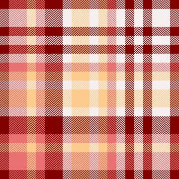 Warm plaid pattern with herringbone texture. Autumnal tones for textiles, bac Stock Illustration