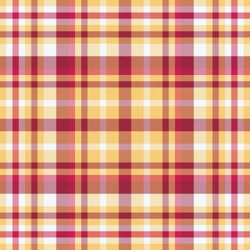 Warm plaid pattern with intersecting lines of reds and yellows on white. Perf Illustrazione stock