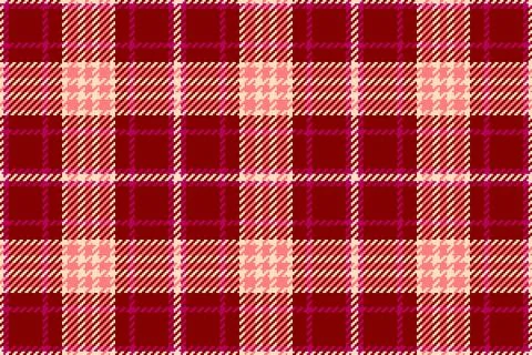 Warm plaid pattern in shades of red  pink. Ideal for festive textiles, backgr Stock Illustration