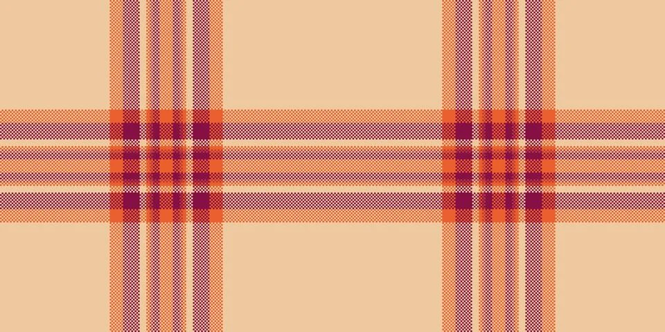 Warm plaid seamless pattern in pixel art style. Perfect for textile, backgrou Illustrazione stock