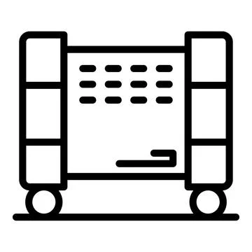 Warm radiator icon outline vector. Heater convector Illustrazione stock