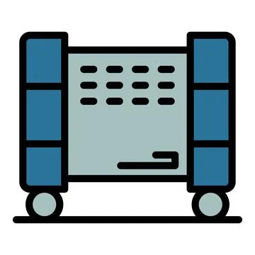 Warm radiator icon vector flat 스톡 일러스트