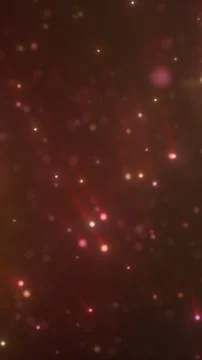 Warm red abstract background with floating glowing bokeh particles, creatin.. Stock Illustration