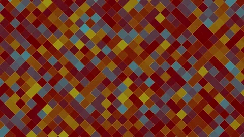 Warm red and orange digital mosaic animation forming complex layered pixelated Stock Footage 319920786