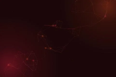 Warm red and orange points illuminate sparse geometric constellations again.. Illustrazione stock